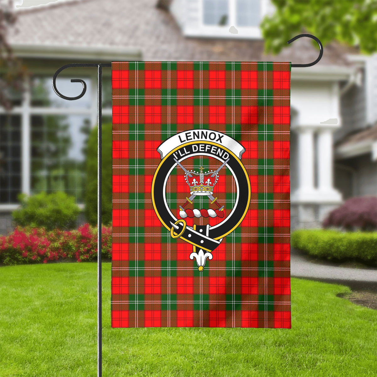 Lennox (Lennox Kincaid) Tartan Crest Garden Flag