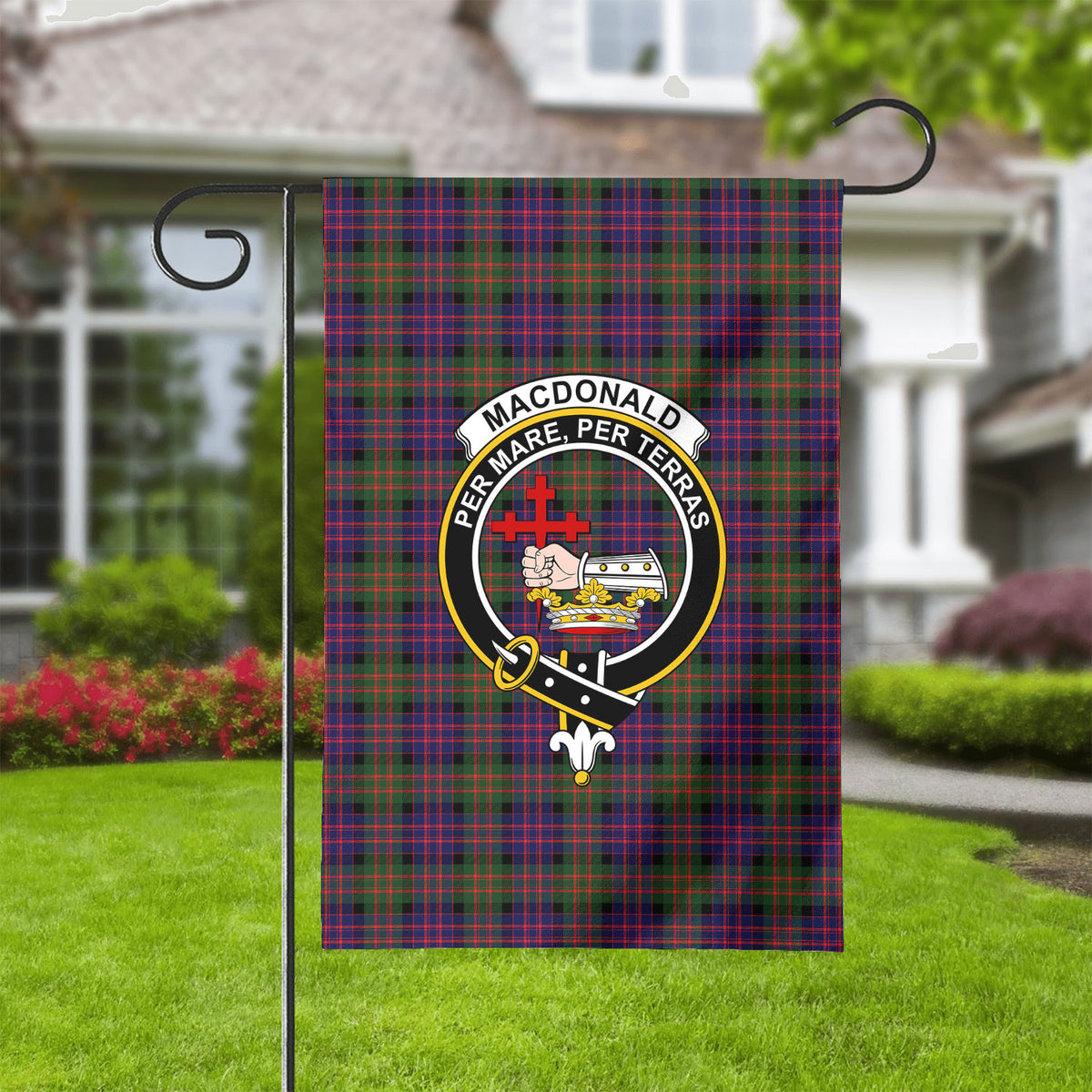 MacDonald Modern Tartan Crest Garden Flag