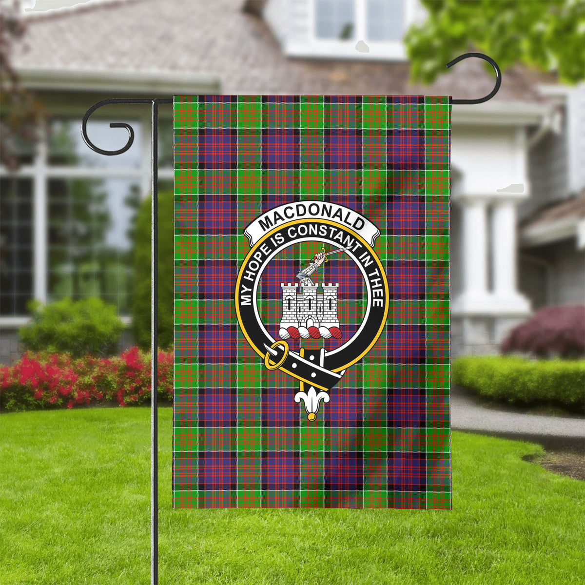 MacDonald (Clan Ranald) Tartan Crest Garden Flag