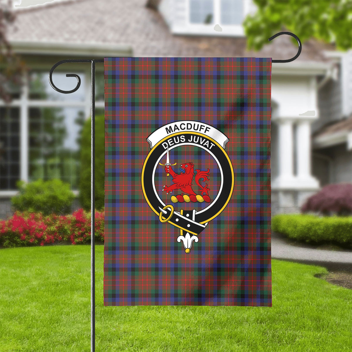 MacDuff Hunting Modern Tartan Crest Garden Flag