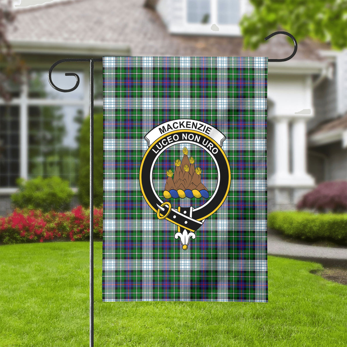 MacKenzie Dress Modern Tartan Crest Garden Flag