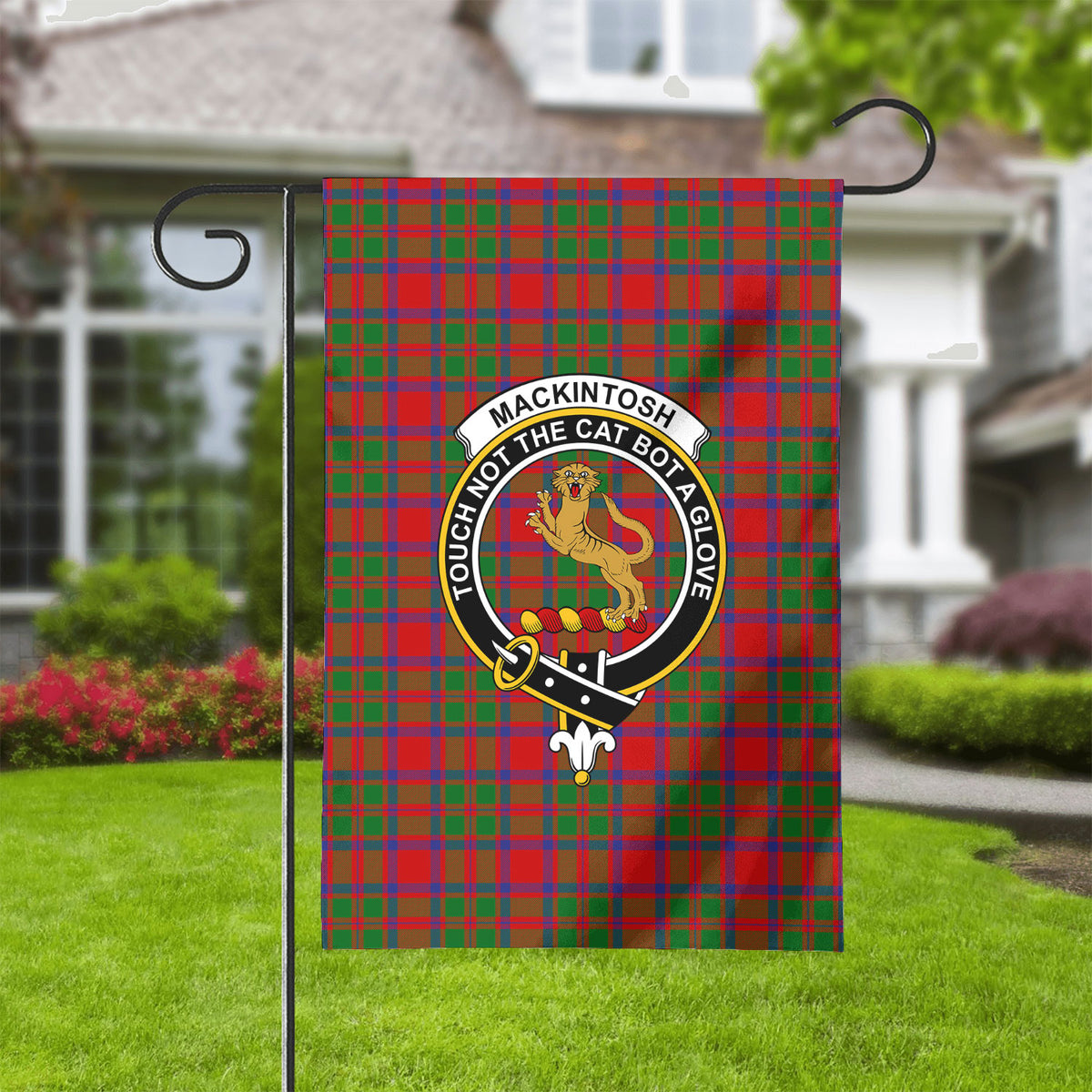MacKintosh Modern Tartan Crest Garden Flag