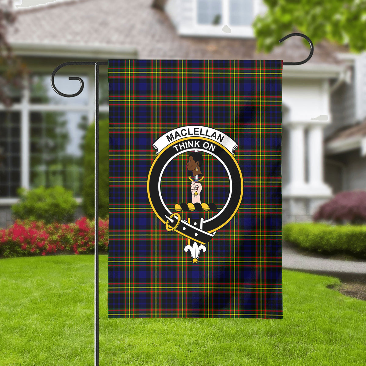 MacLellan Modern Tartan Crest Garden Flag
