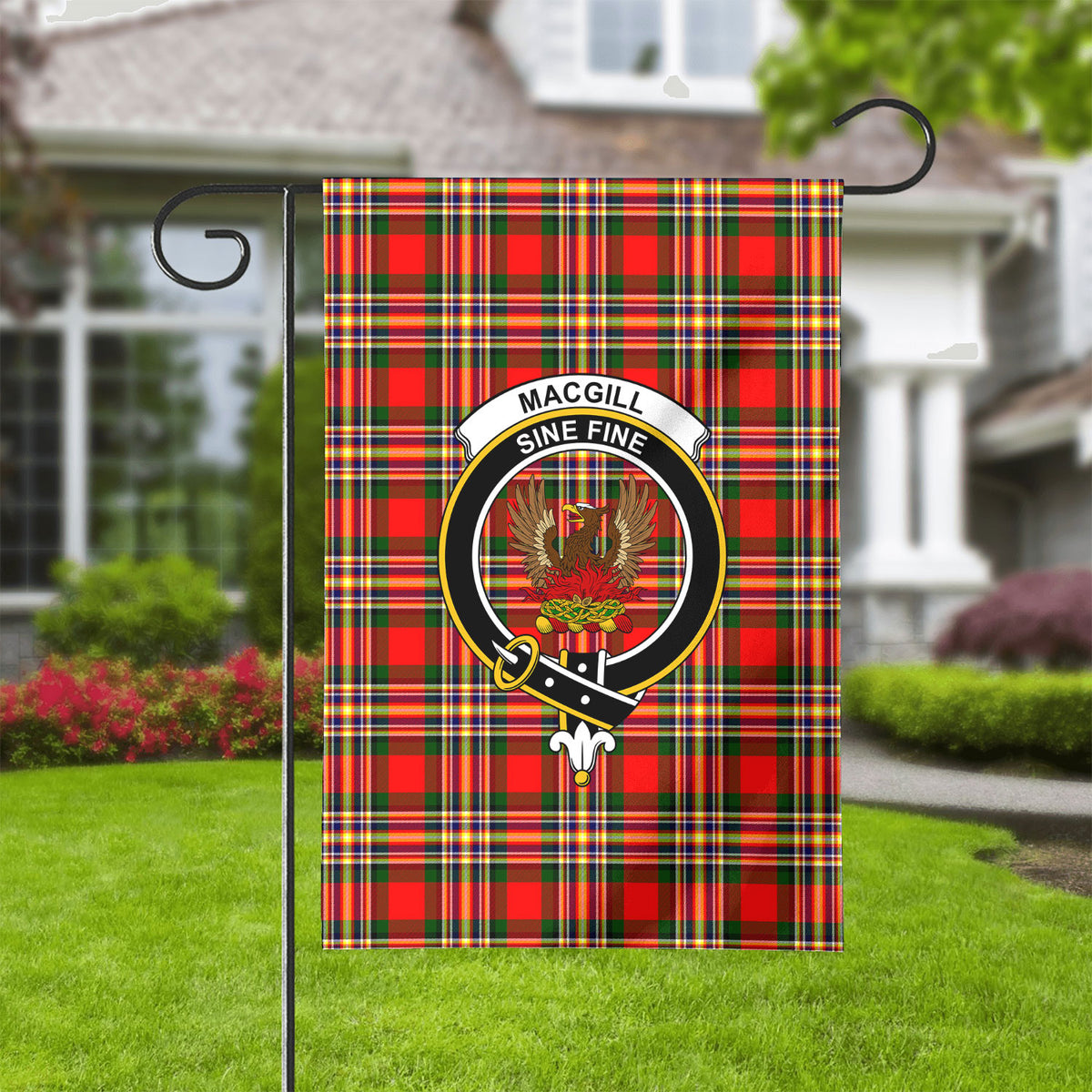 Makgill Tartan Crest Garden Flag