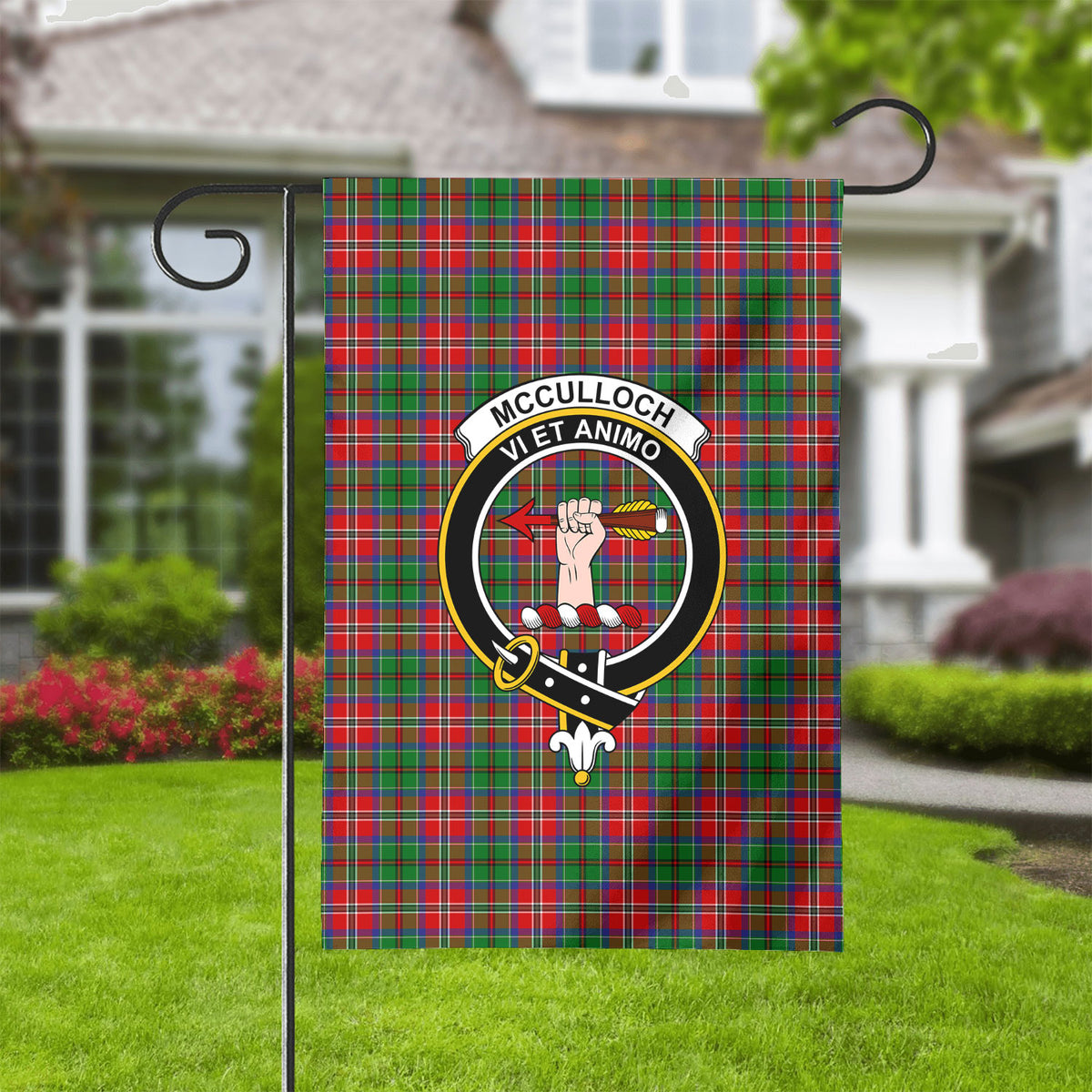 McCulloch Tartan Crest Garden Flag