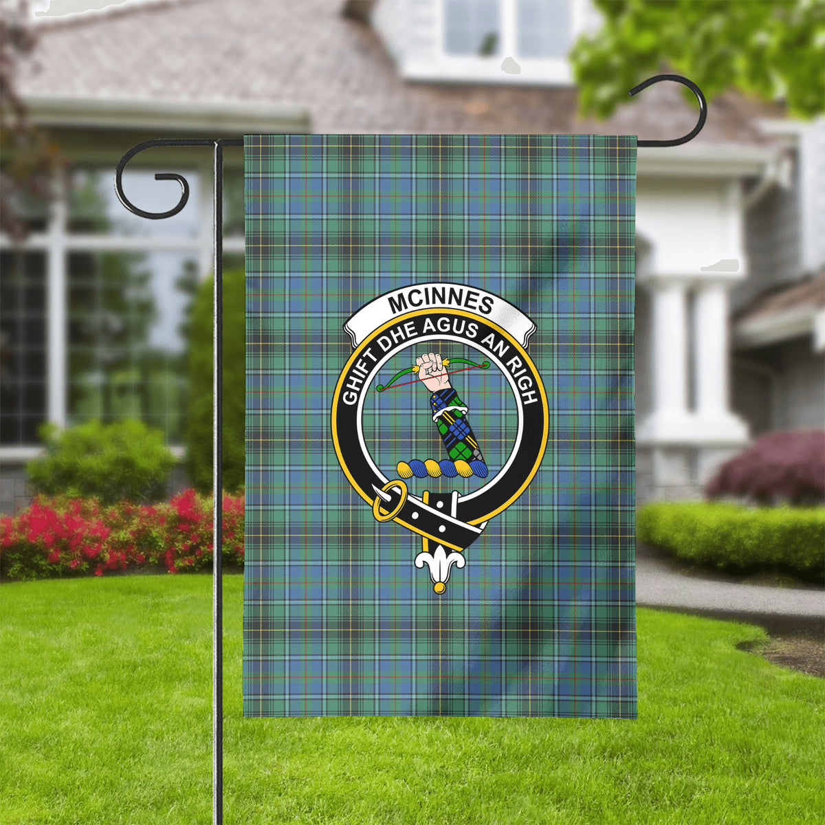 McInnes Ancient Tartan Crest Garden Flag