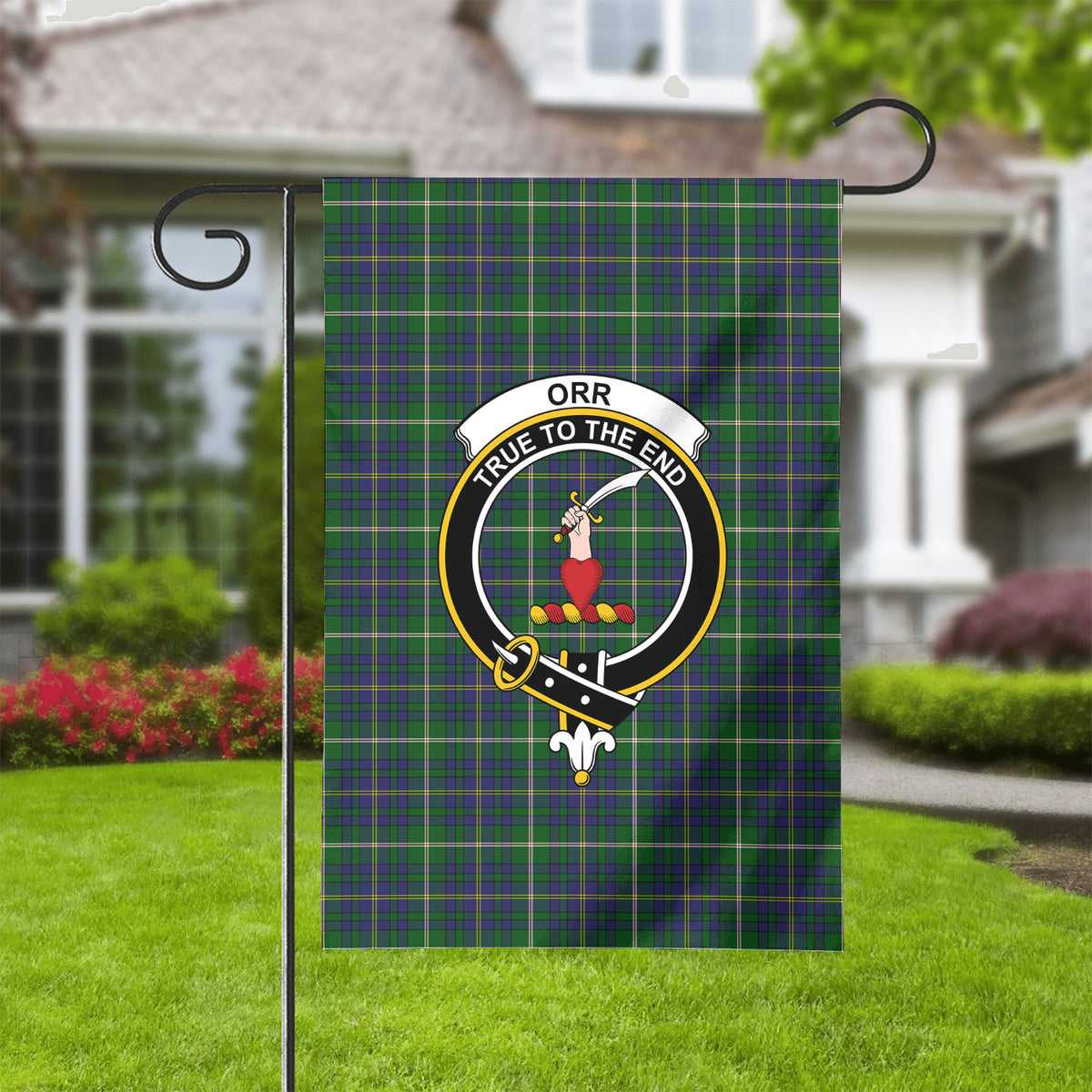 Orr Tartan Crest Garden Flag