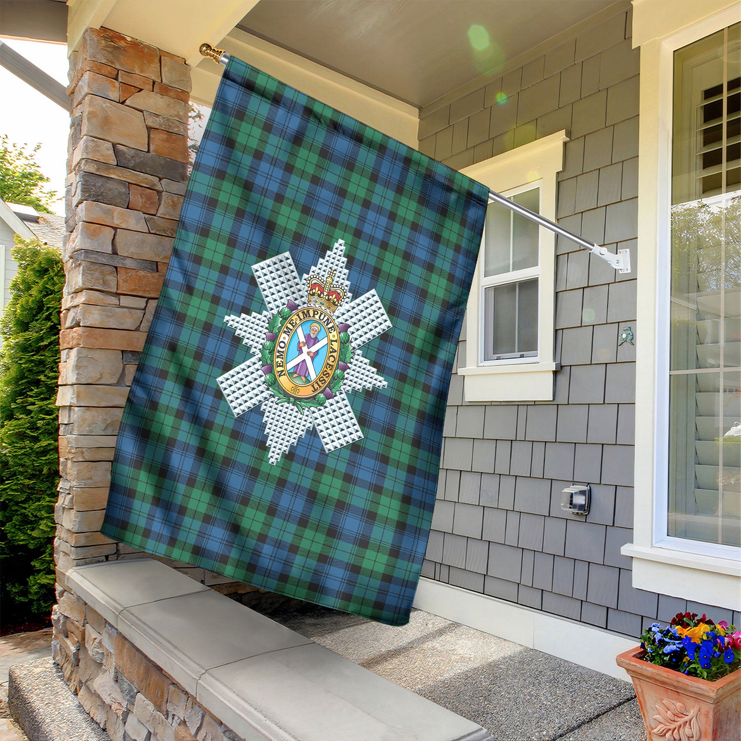 Black Watch Ancient Tartan Crest Garden Flag