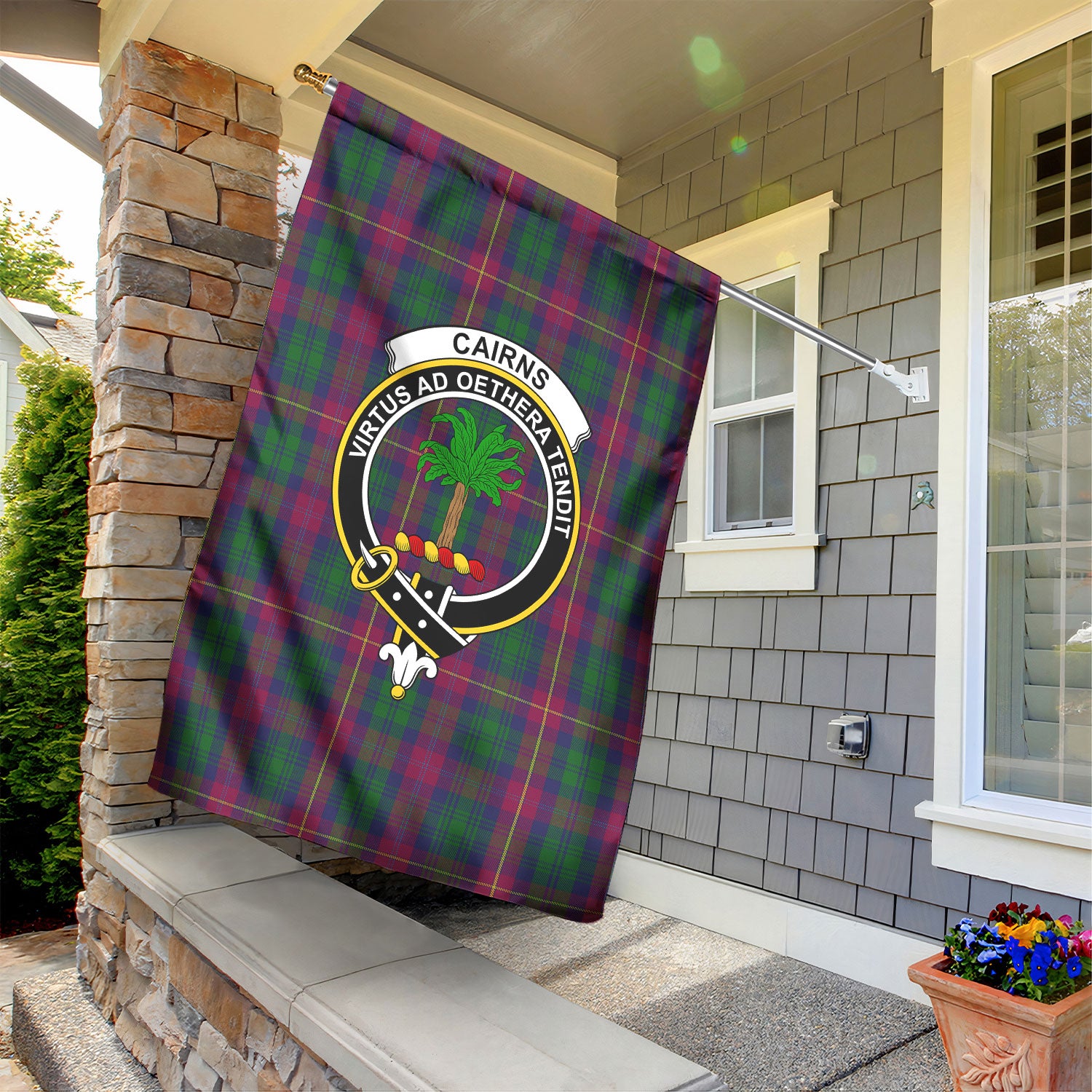 Cairns Tartan Crest Garden Flag