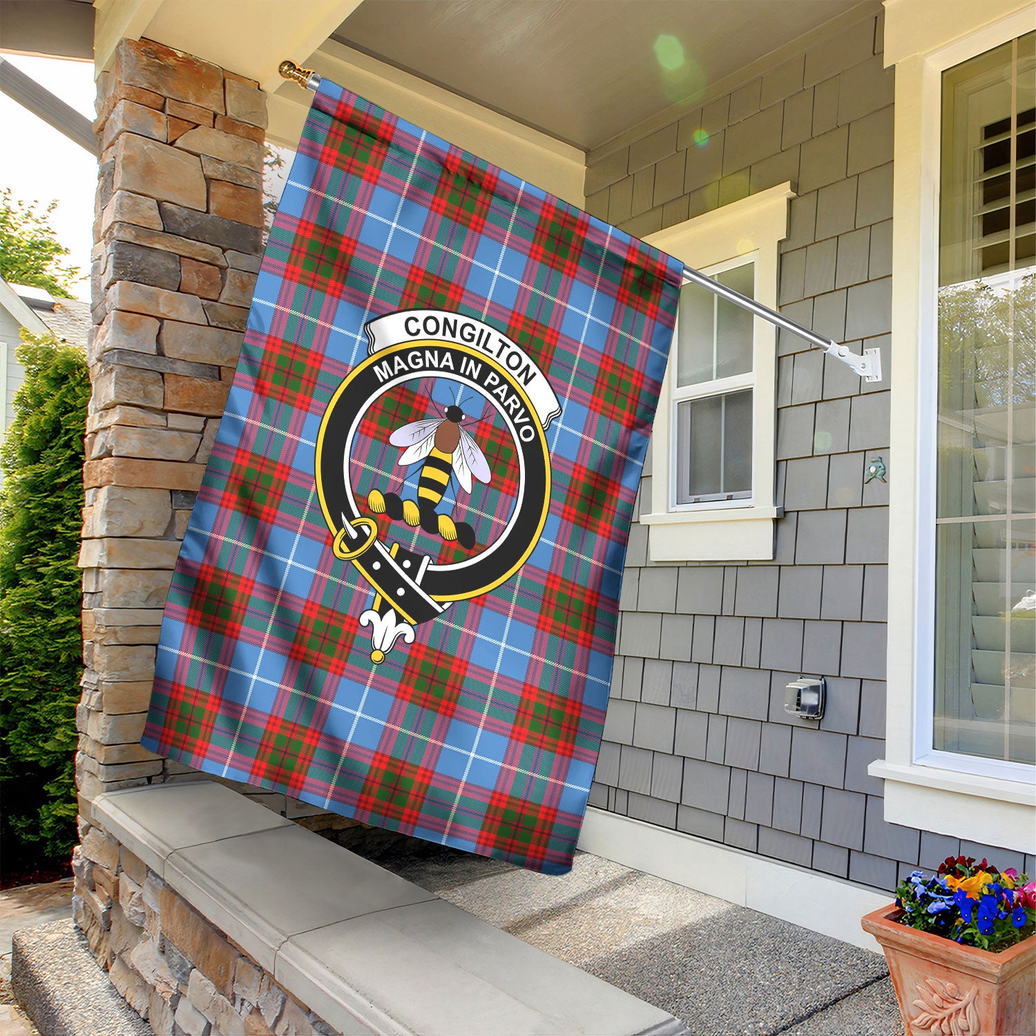 Congilton Tartan Crest Garden Flag
