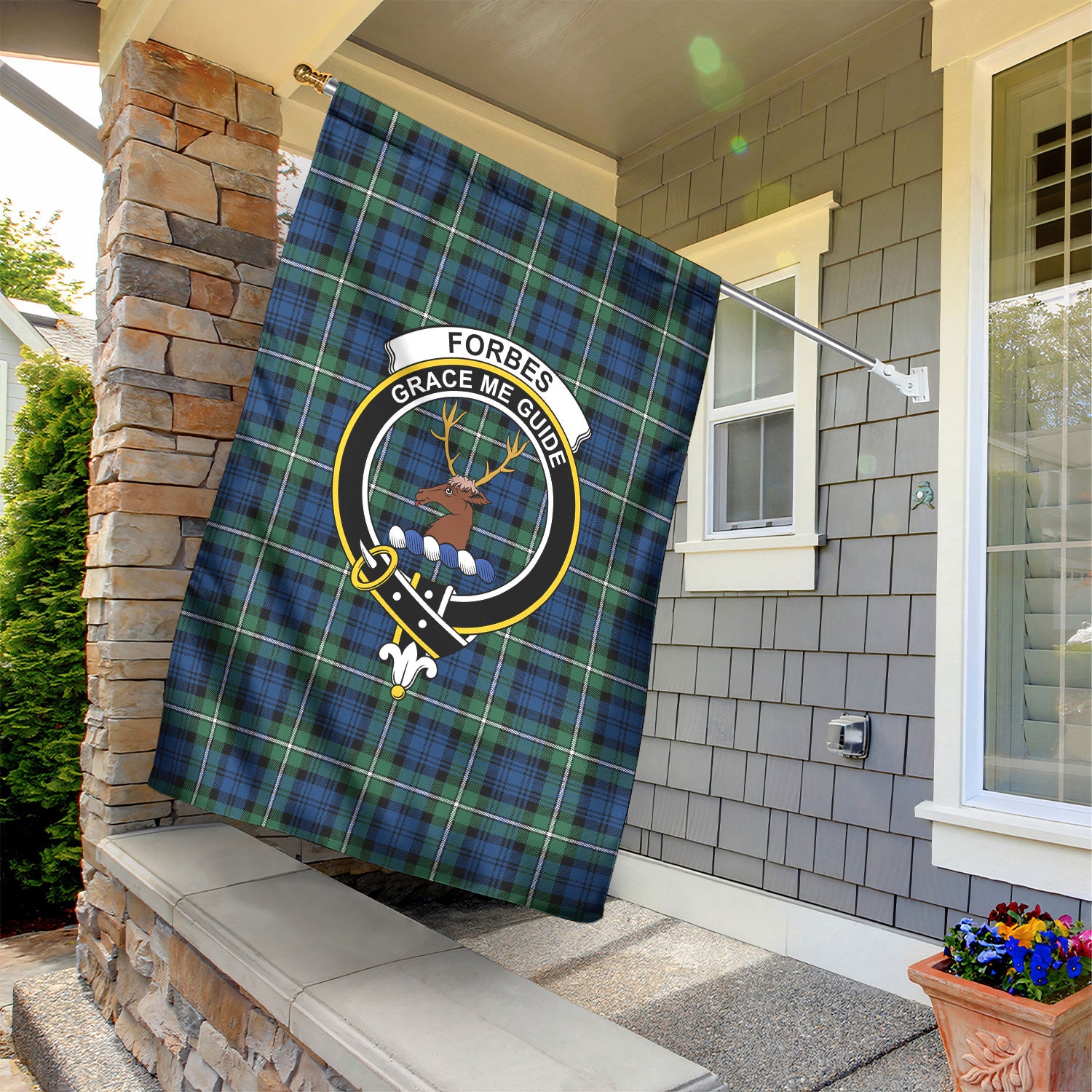Forbes Ancient Tartan Crest Garden Flag