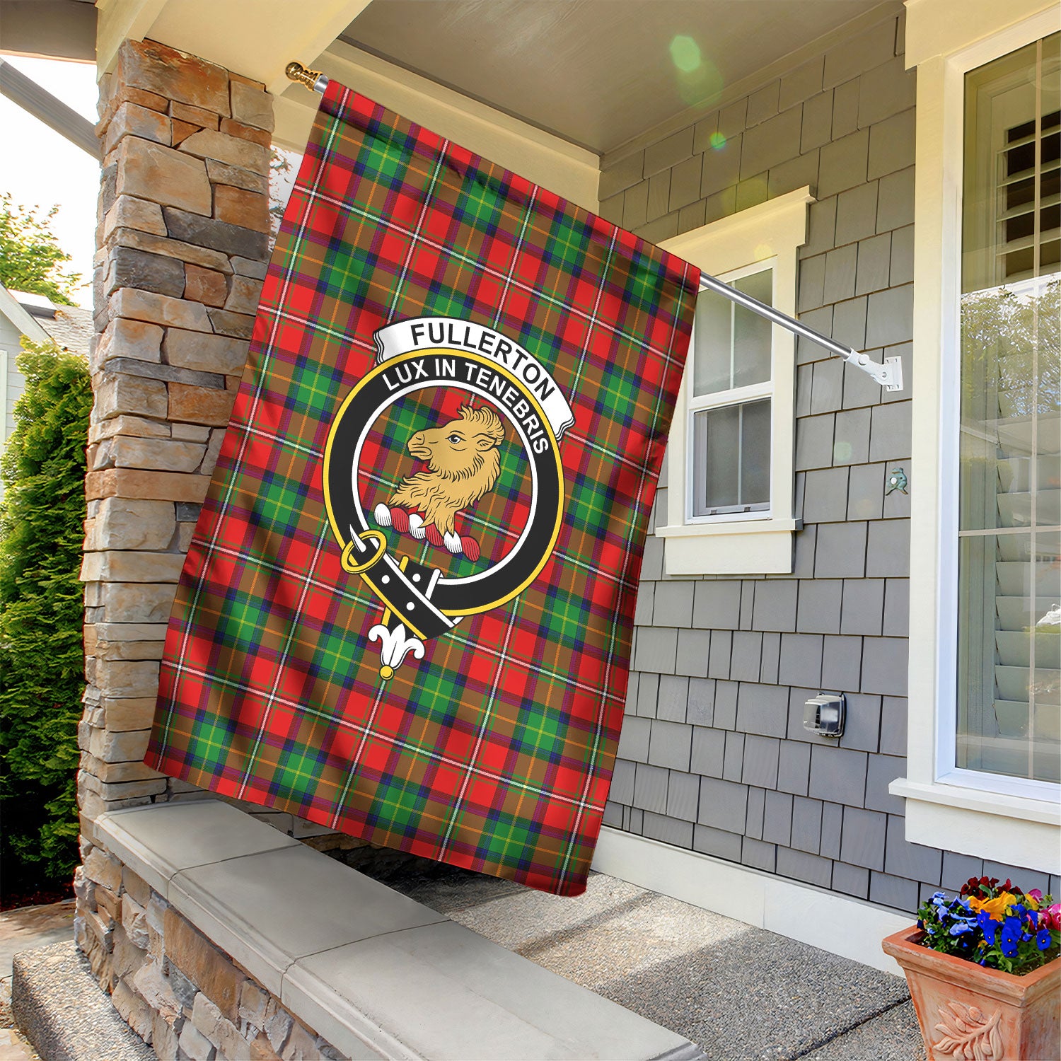 Fullerton Tartan Crest Garden Flag