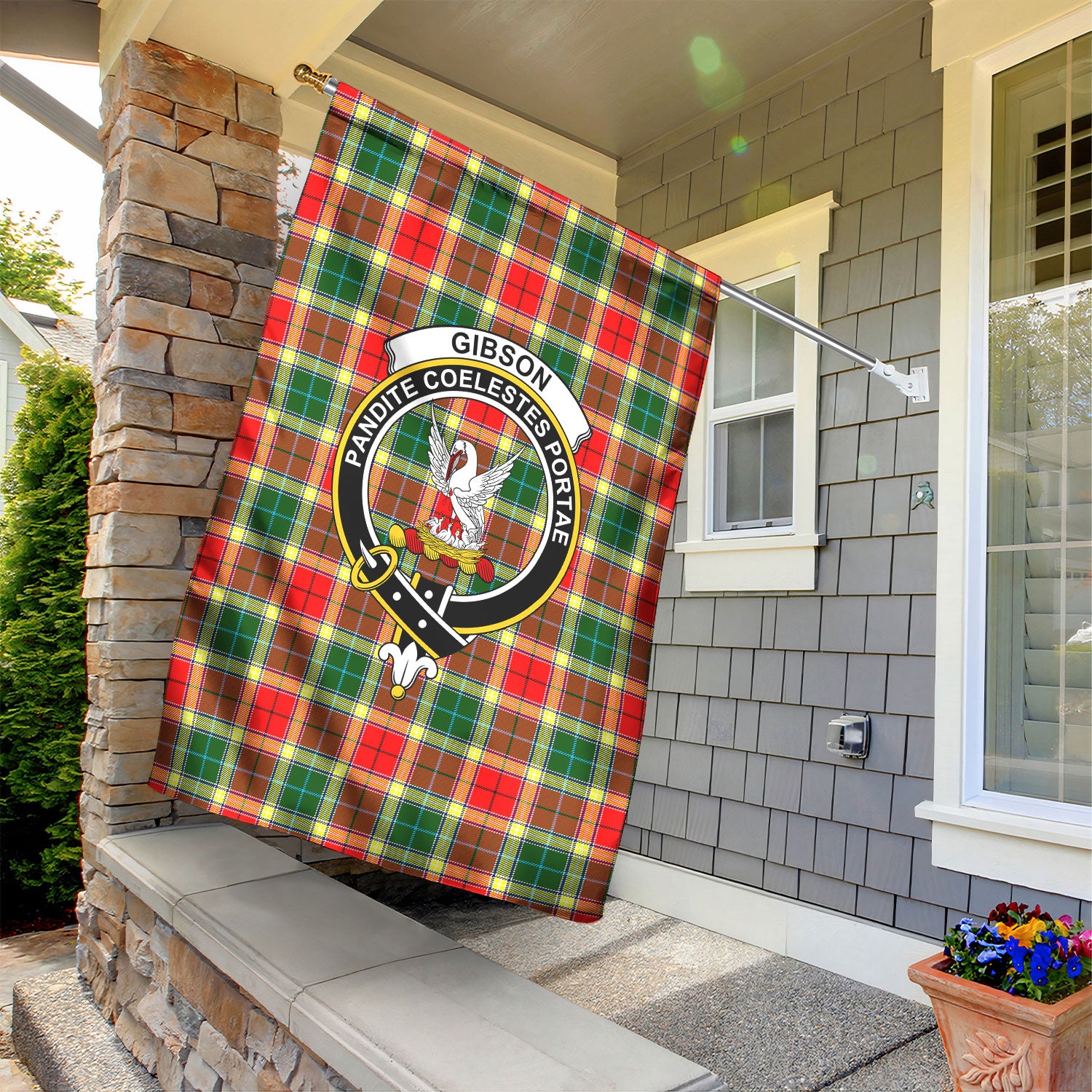 Gibson Tartan Crest Garden Flag