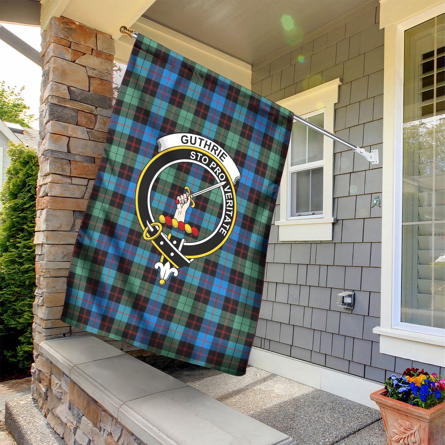 Guthrie Ancient Tartan Crest Garden Flag