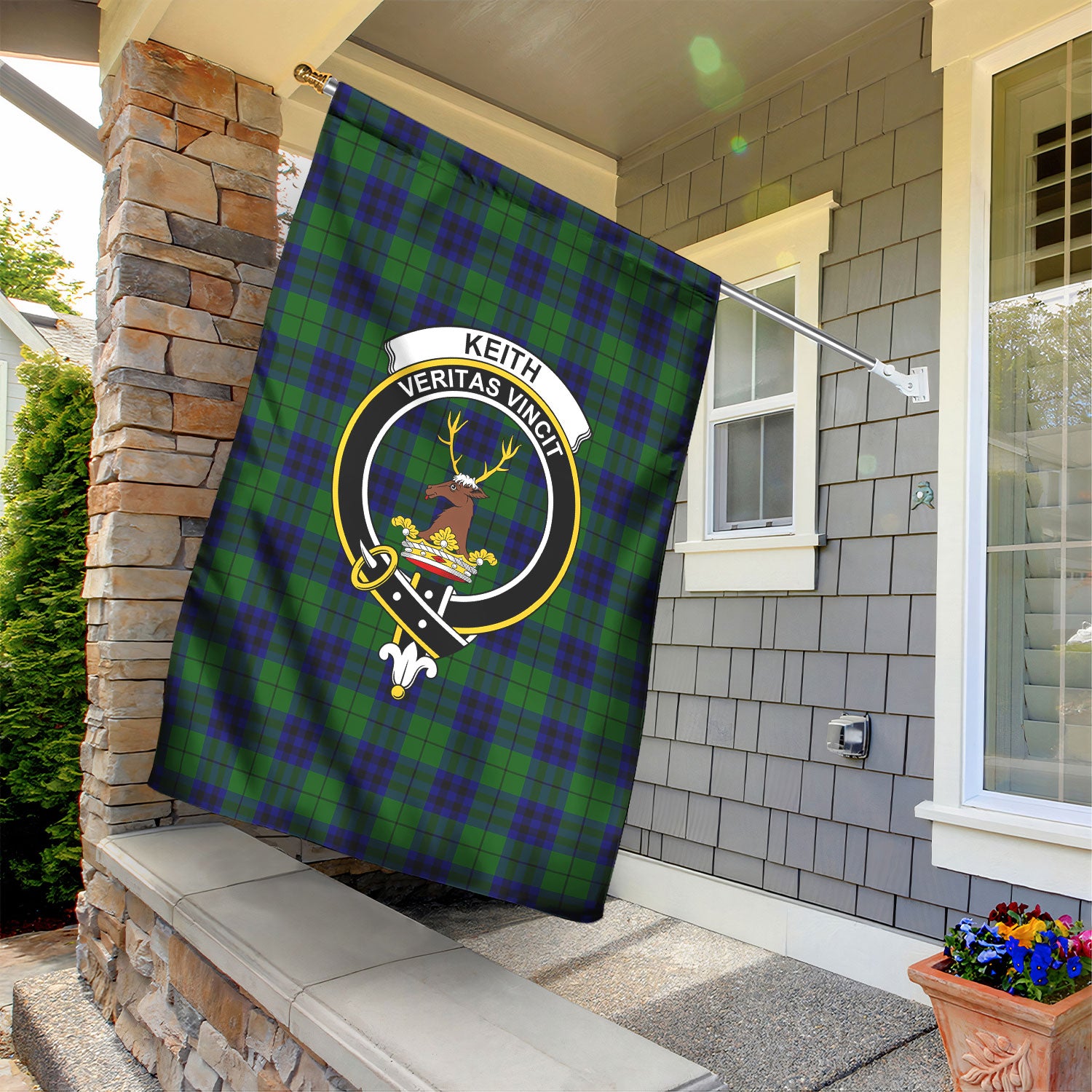Keith Modern Tartan Crest Garden Flag