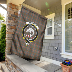 Kennedy Weathered Tartan Crest Garden Flag