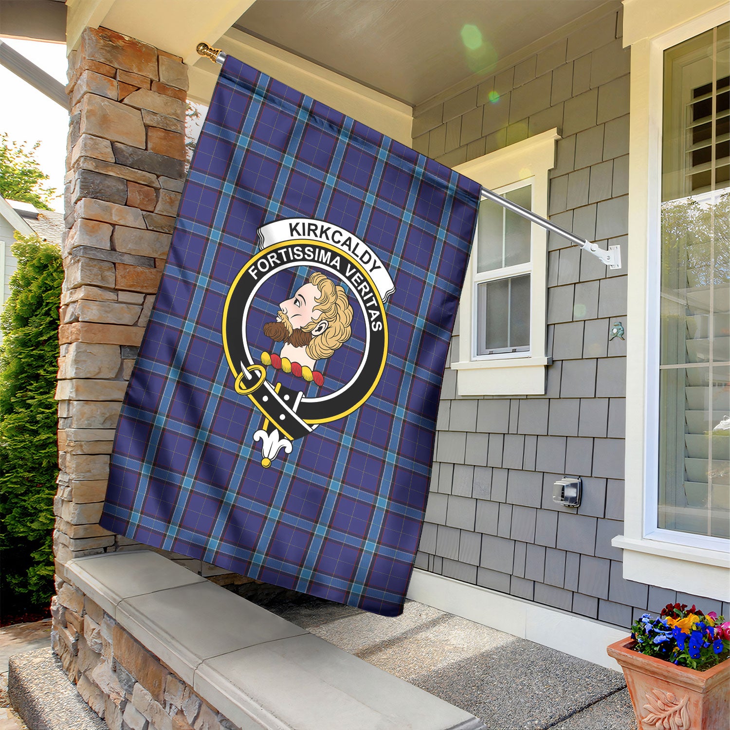 Kirkcaldy Tartan Crest Garden Flag