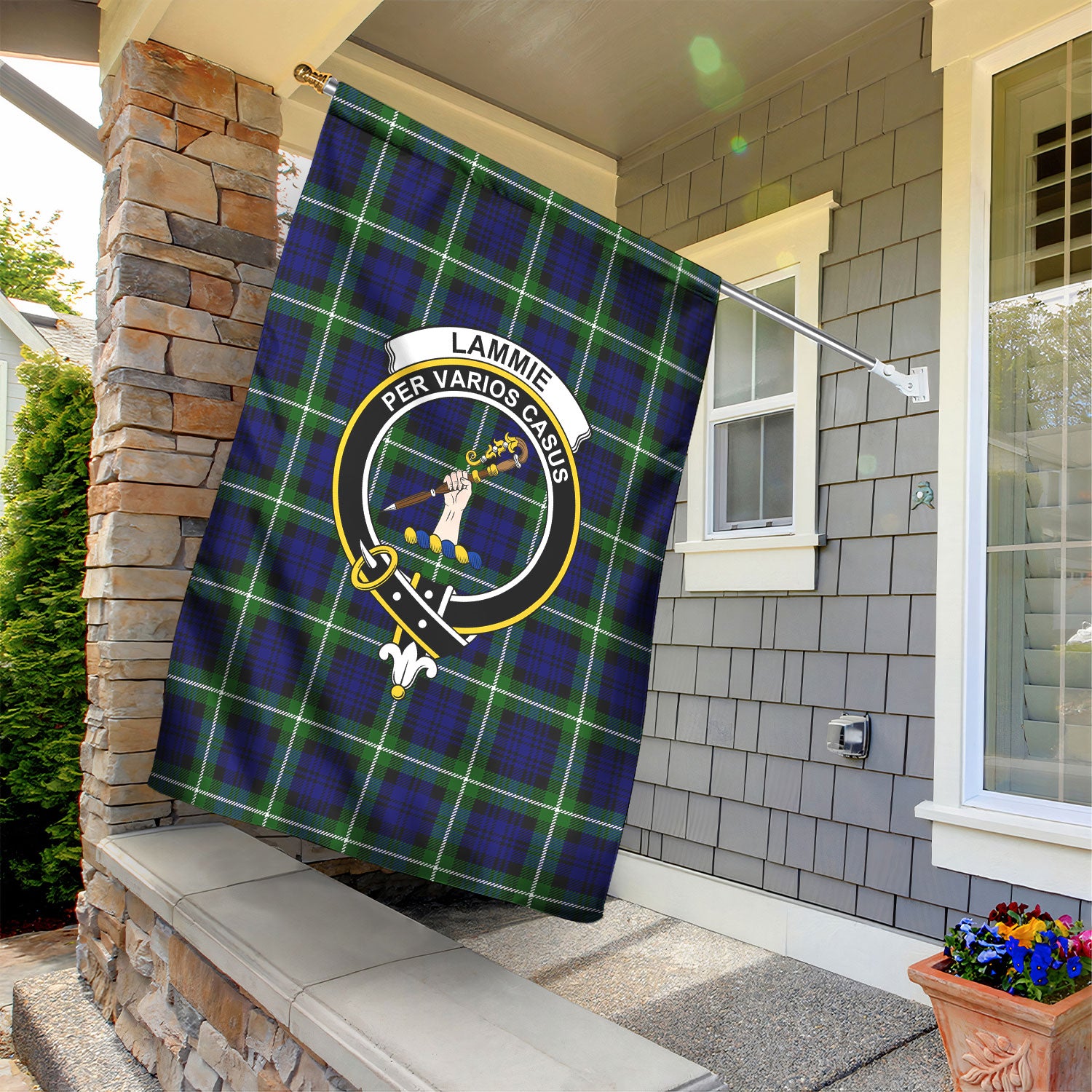 Lammie Tartan Crest Garden Flag
