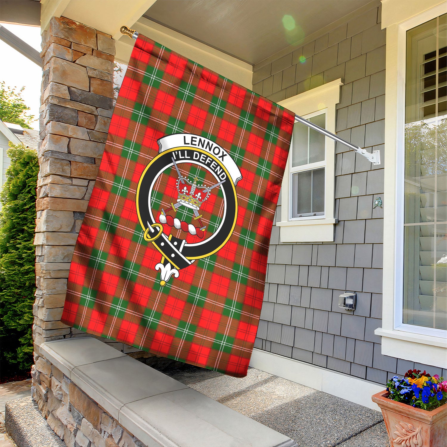 Lennox (Lennox Kincaid) Tartan Crest Garden Flag