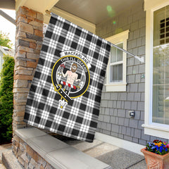 MacFarlane Black - White Tartan Crest Garden Flag