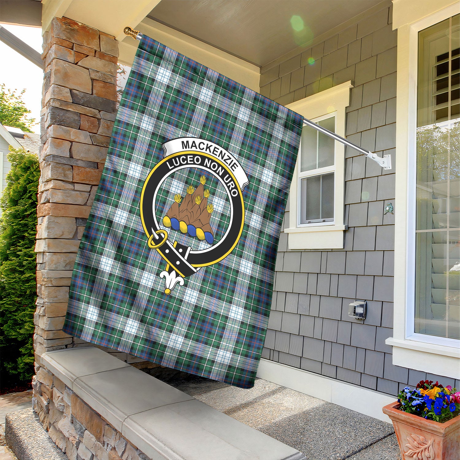 MacKenzie Dress Ancient Tartan Crest Garden Flag