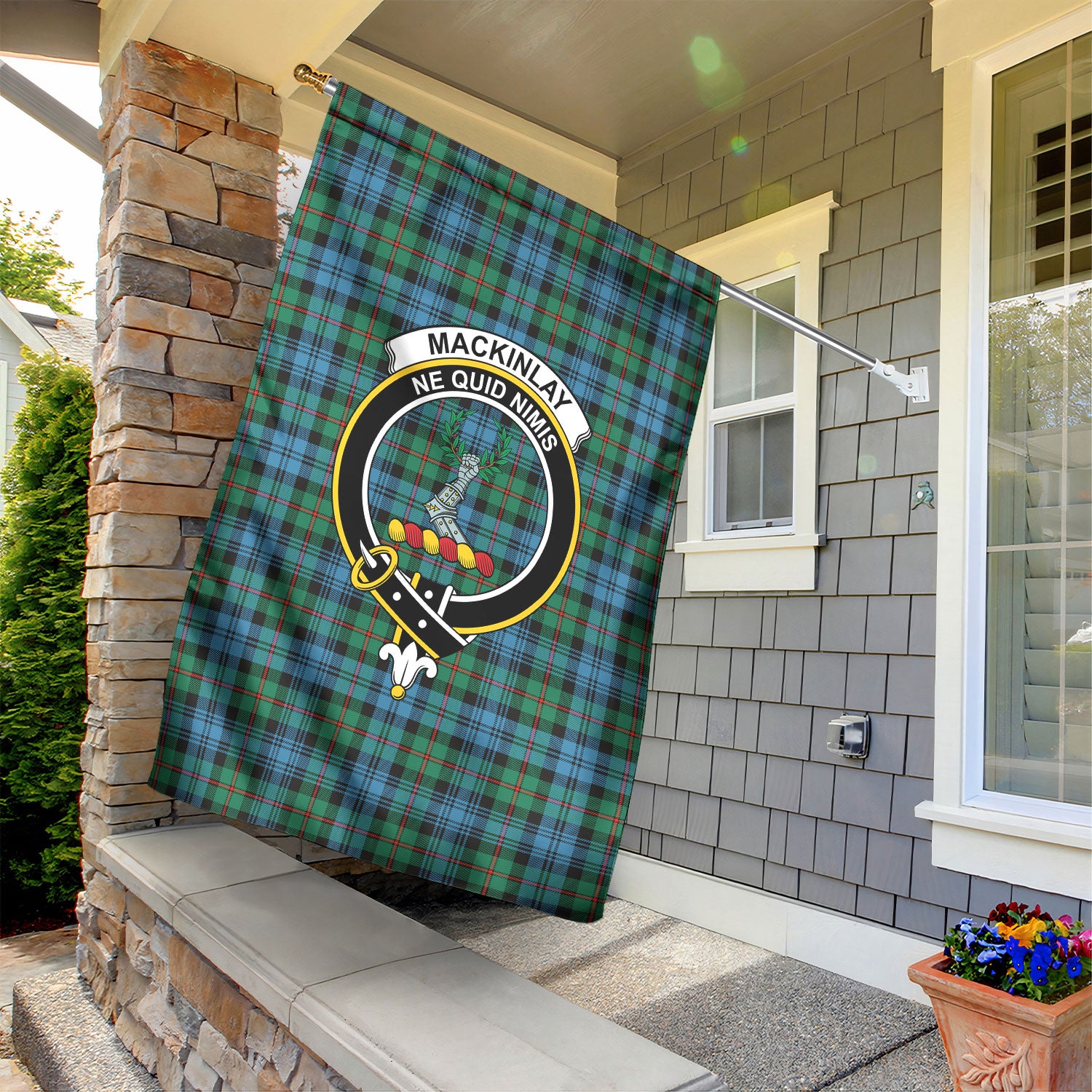 MacKinlay Ancient Tartan Crest Garden Flag
