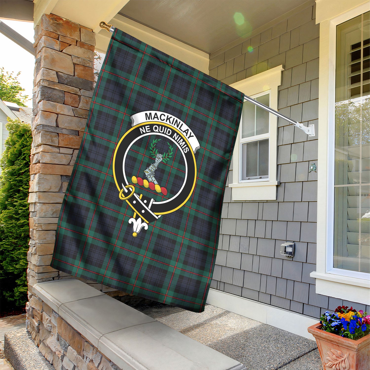 MacKinlay Modern Tartan Crest Garden Flag