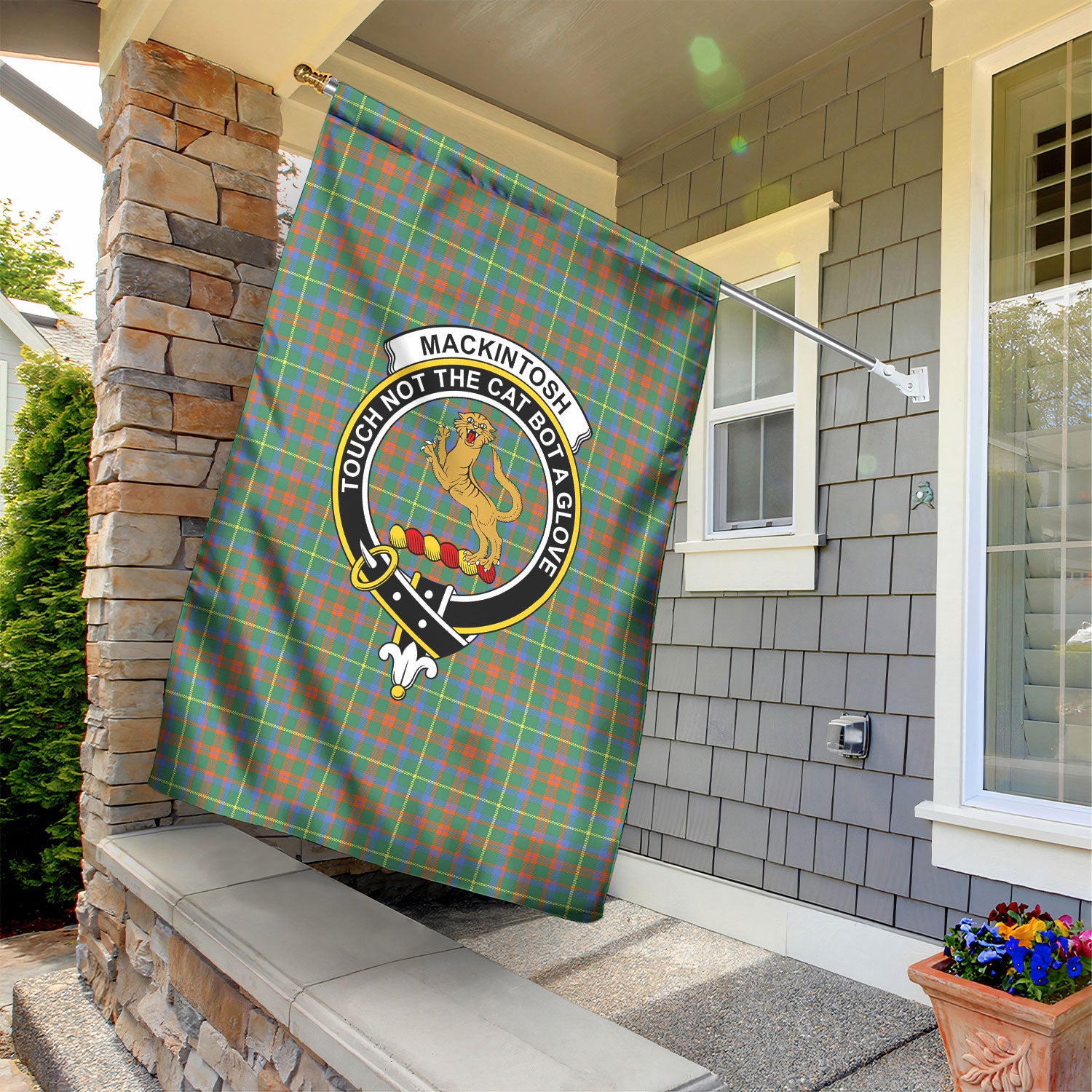 MacKintosh Hunting Ancient Tartan Crest Garden Flag