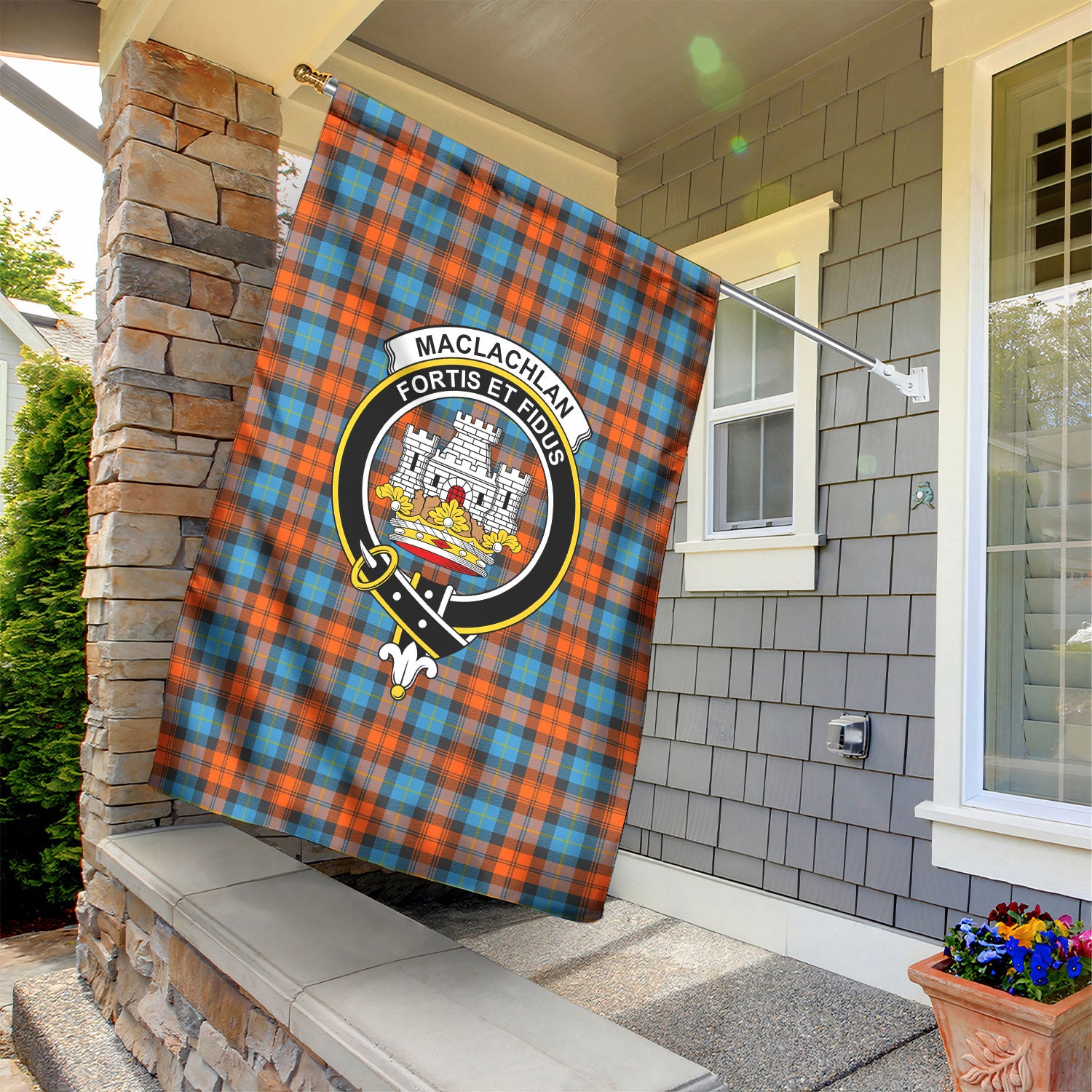 MacLachlan Ancient Tartan Crest Garden Flag