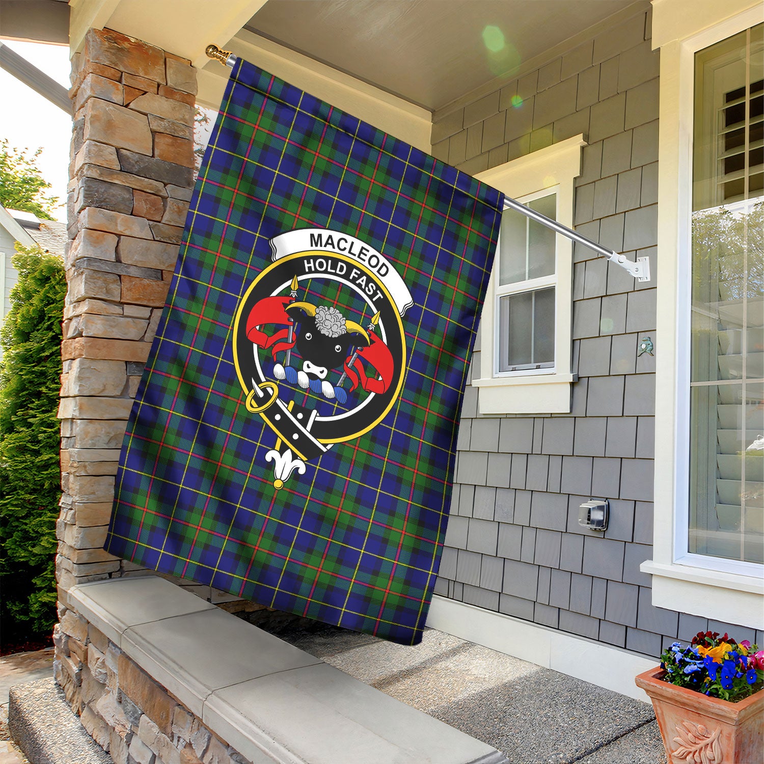 MacLeod of Harris Modern Tartan Crest Garden Flag