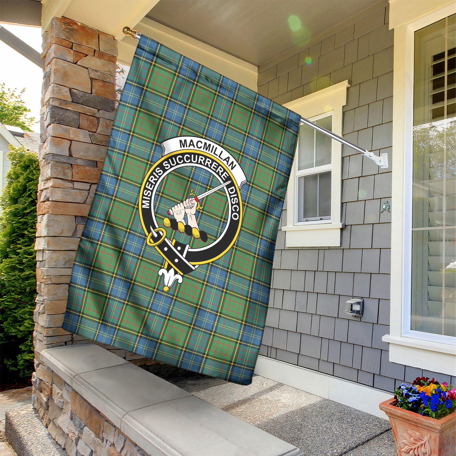 MacMillan Hunting Ancient Tartan Crest Garden Flag