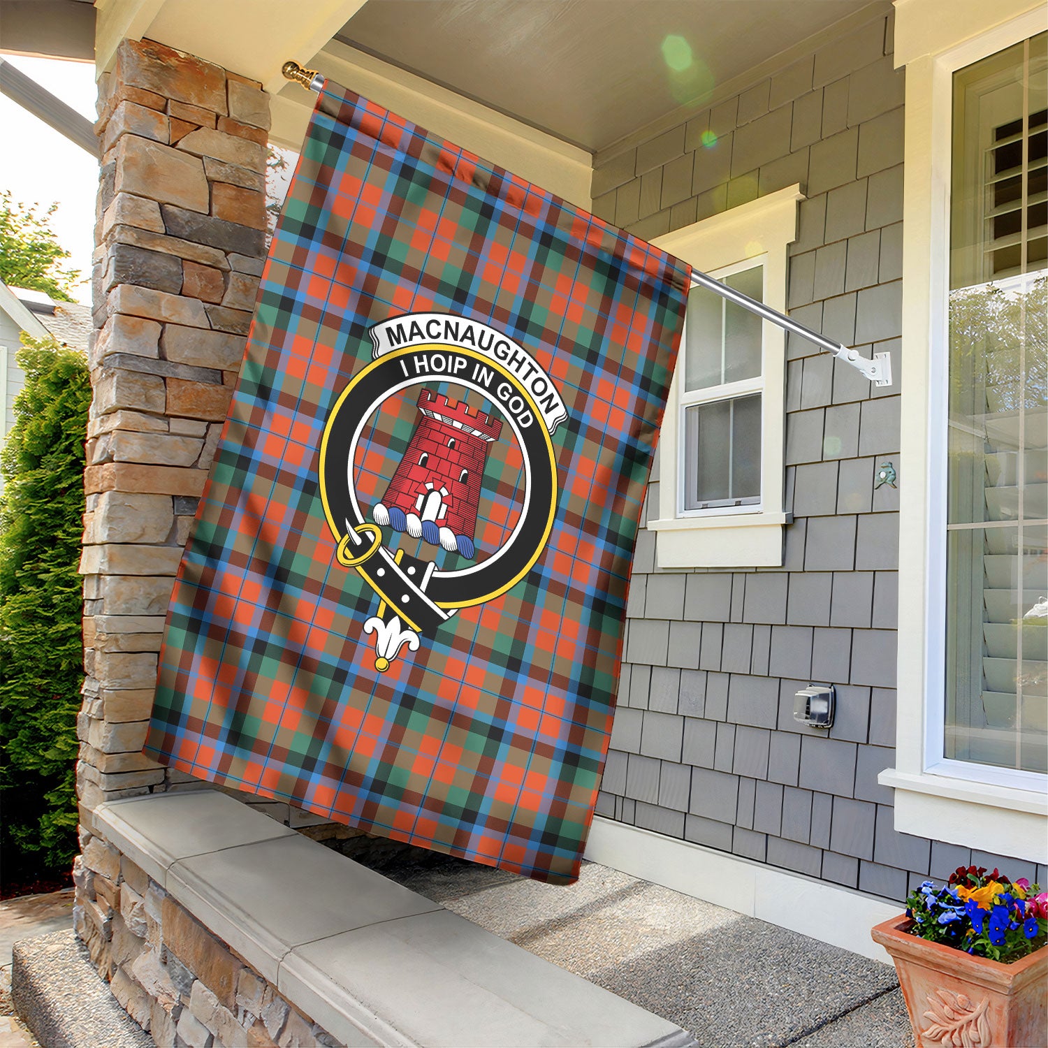 MacNaughton Ancient Tartan Crest Garden Flag