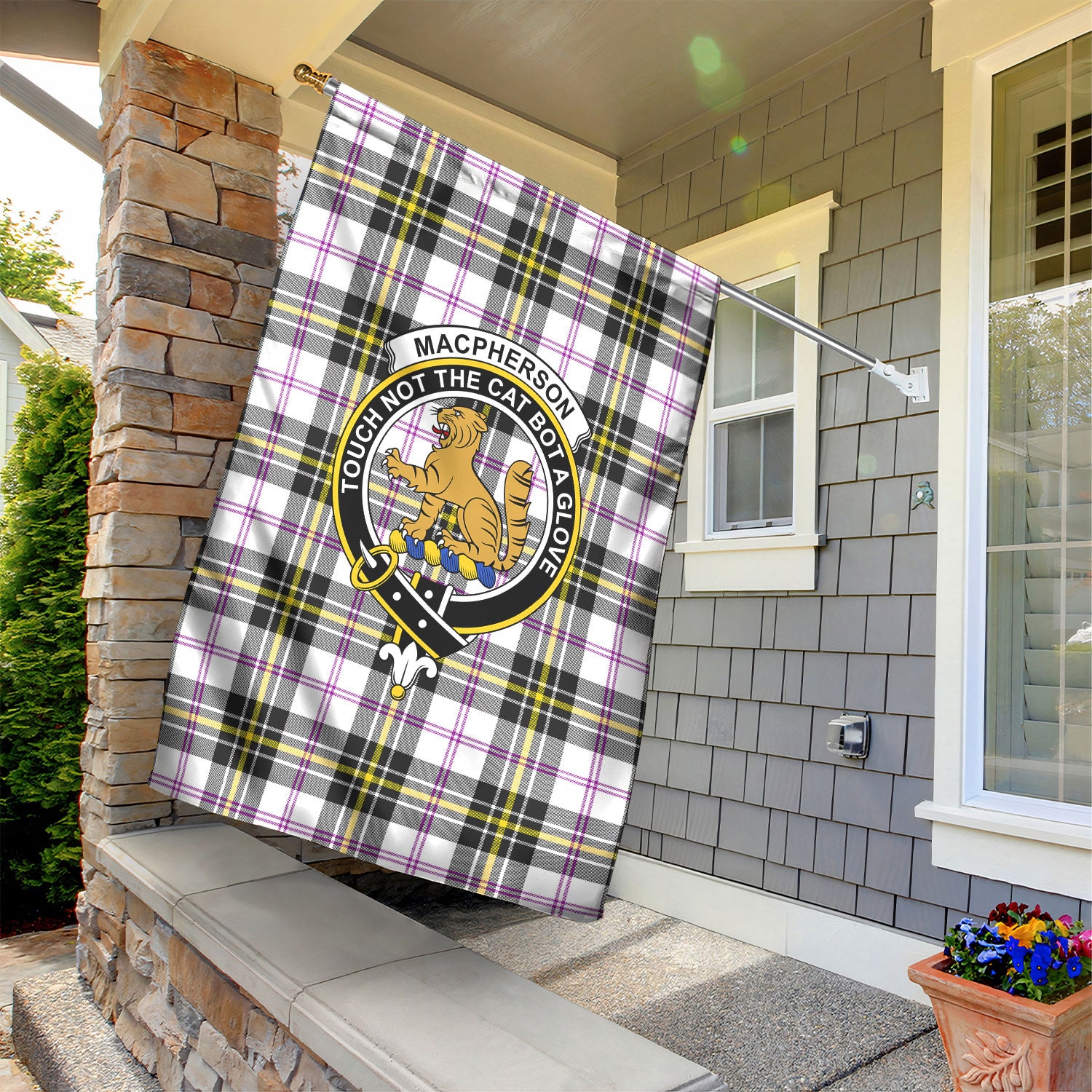 MacPherson Dress Modern Tartan Crest Garden Flag