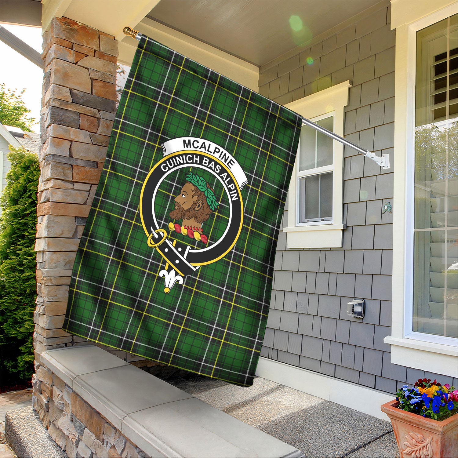 McAlpine Modern Tartan Crest Garden Flag