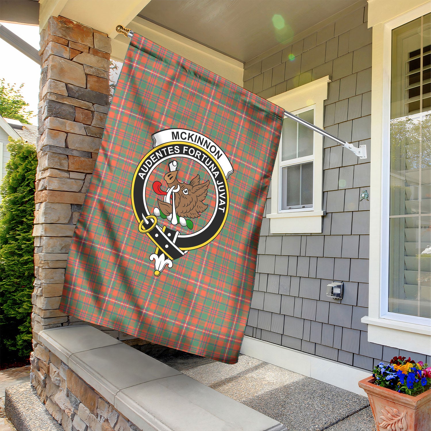 McKinnon Ancient Tartan Crest Garden Flag