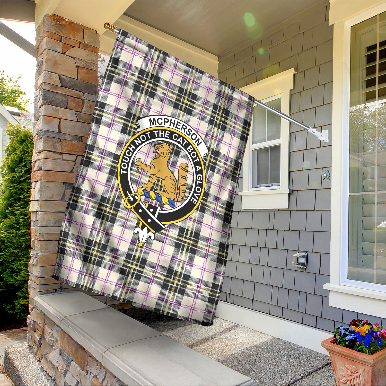 McPherson Dress Ancient Tartan Crest Garden Flag