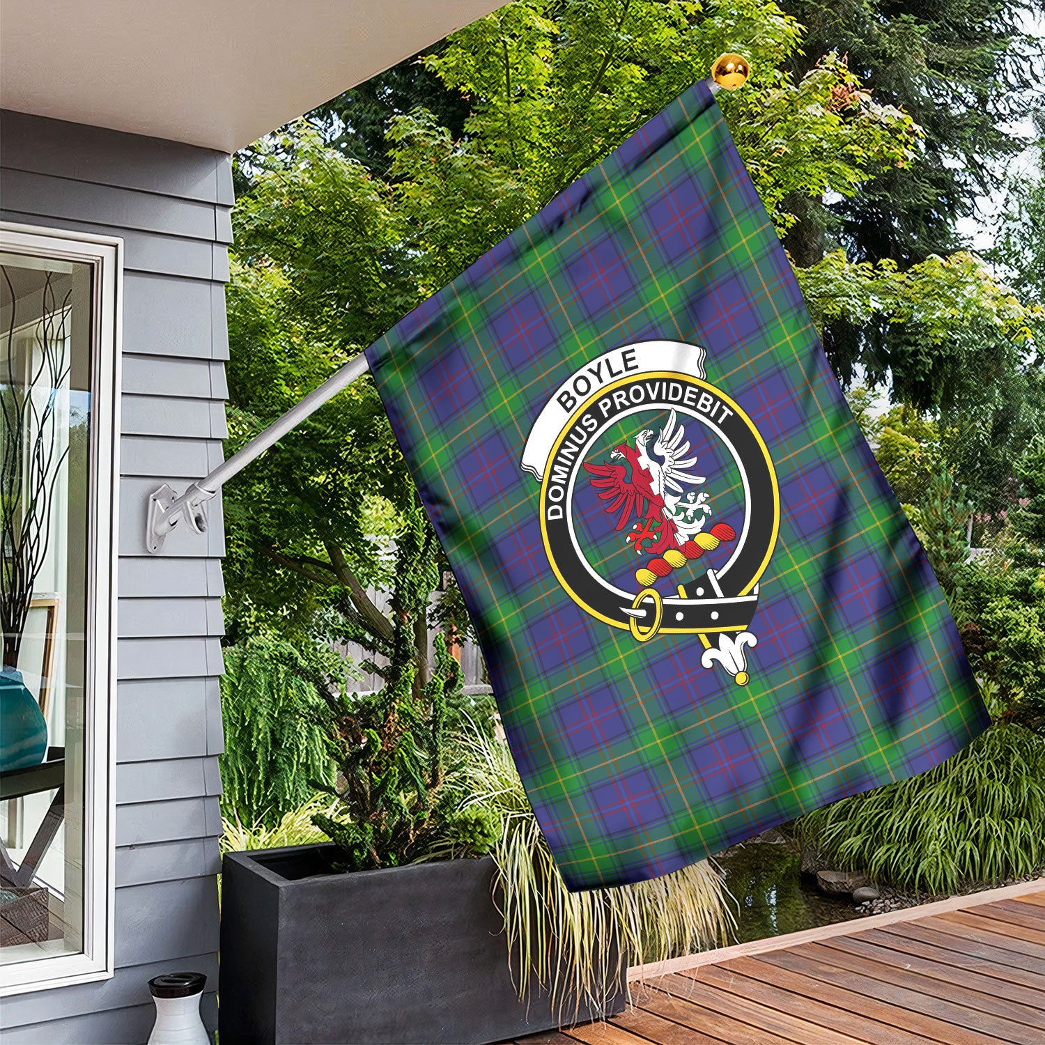 Boyle Tartan Crest Garden Flag