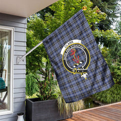 Clark Modern Tartan Crest Garden Flag