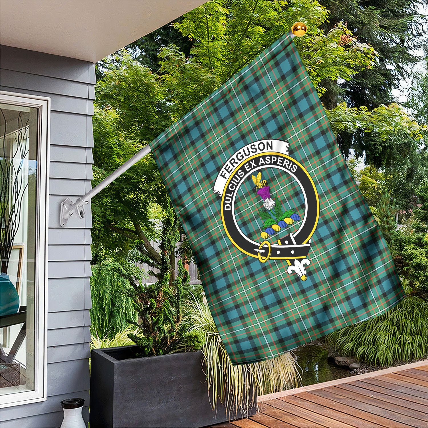 Ferguson Ancient Tartan Crest Garden Flag