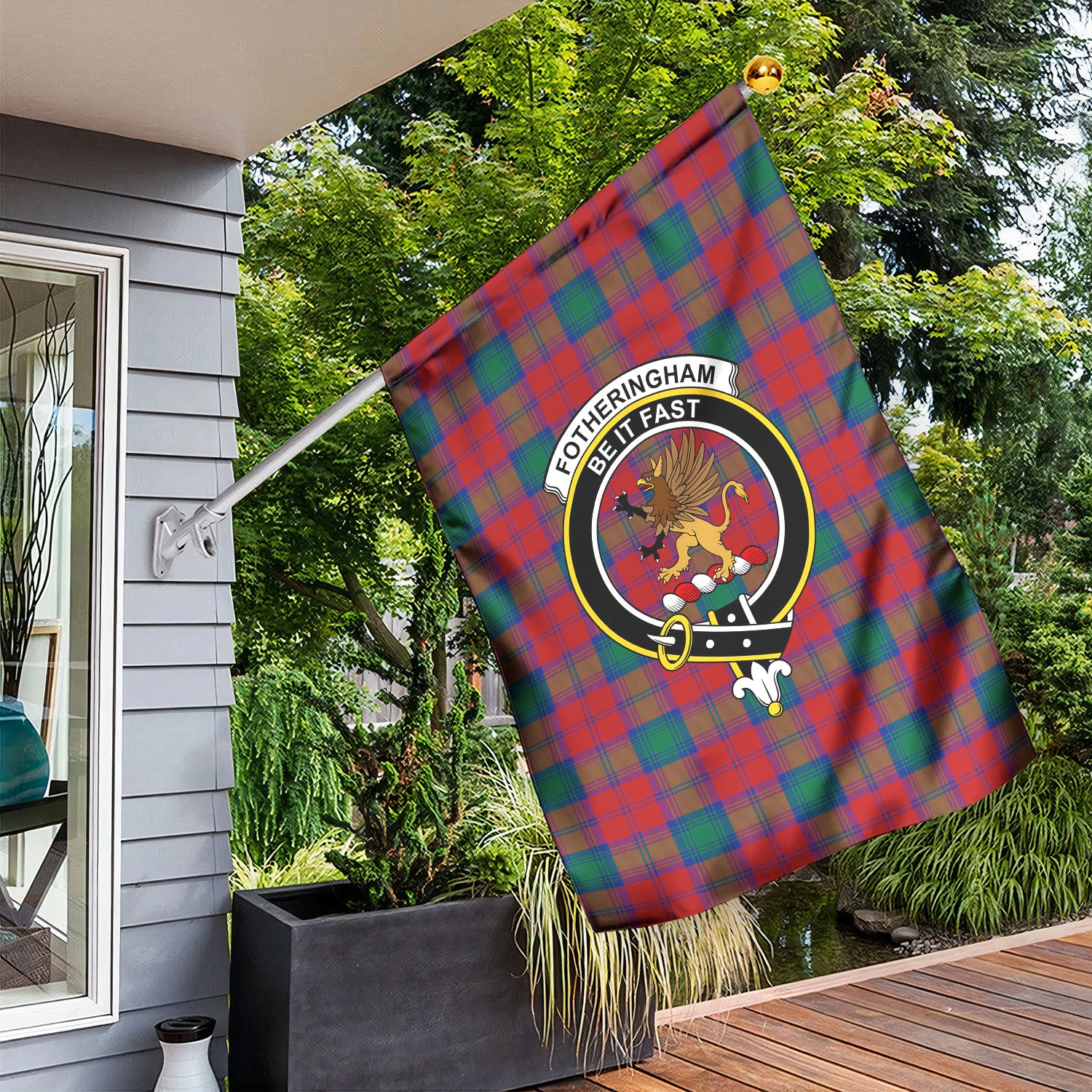 Fotheringham Tartan Crest Garden Flag