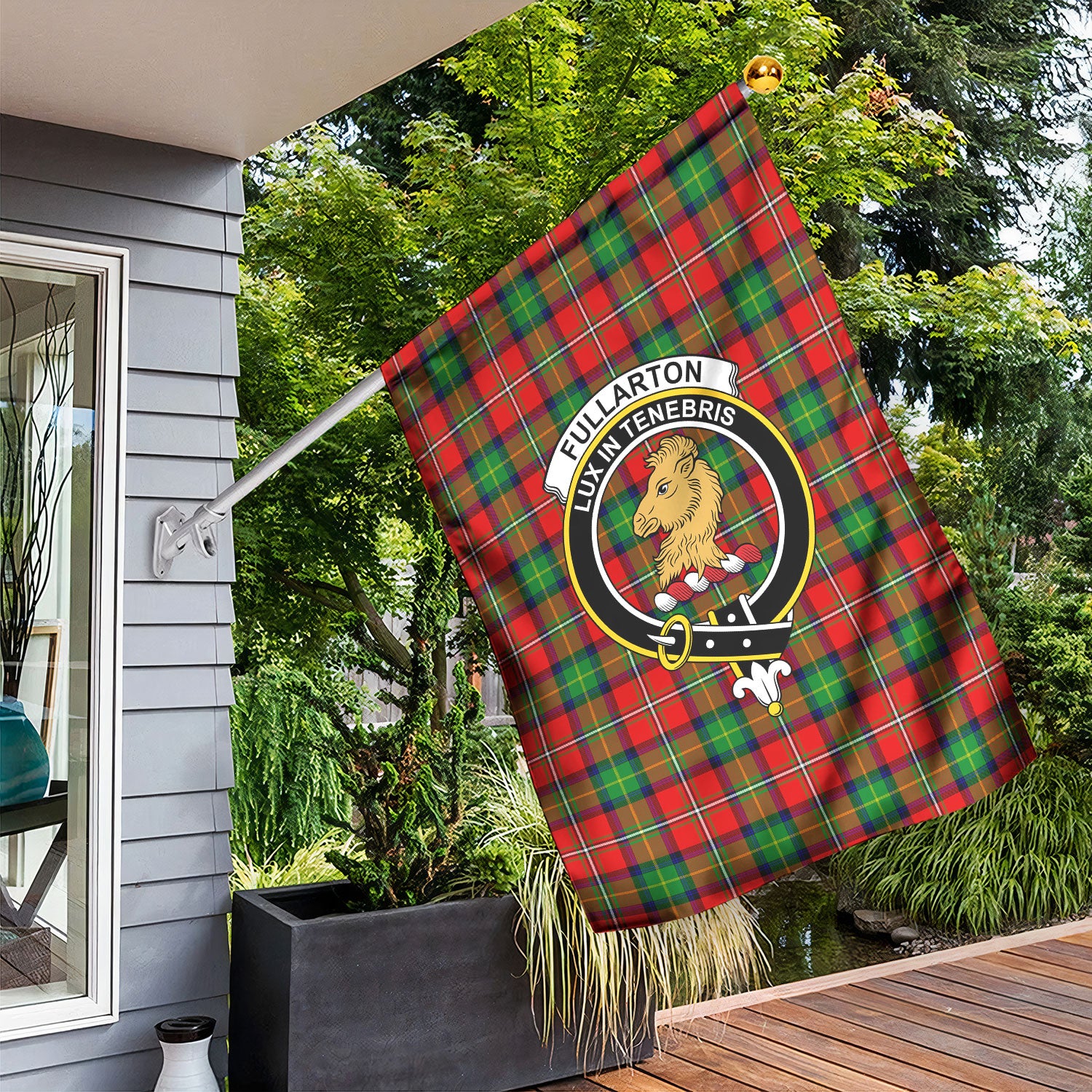 Fullarton Tartan Crest Garden Flag