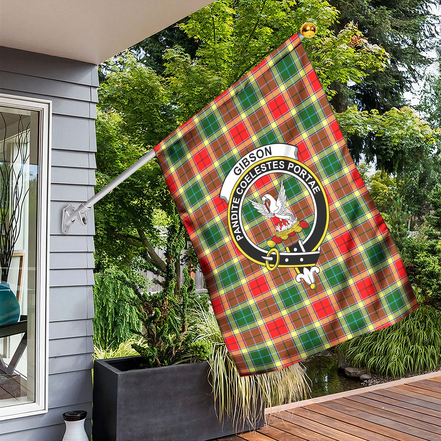 Gibson Tartan Crest Garden Flag