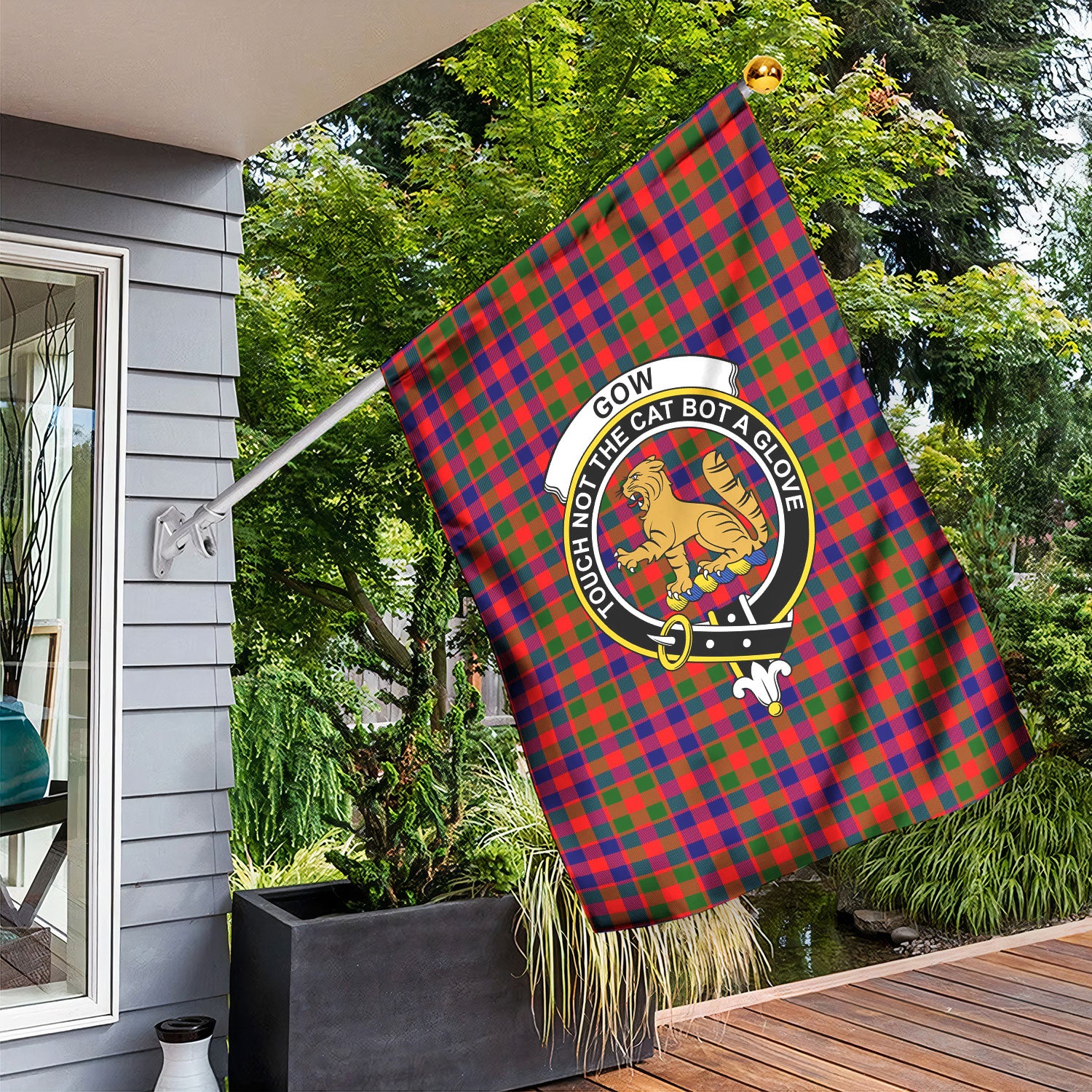 Gow (or McGouan) Tartan Crest Garden Flag