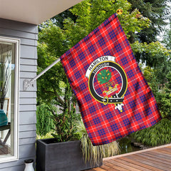 Hamilton Modern Tartan Crest Garden Flag