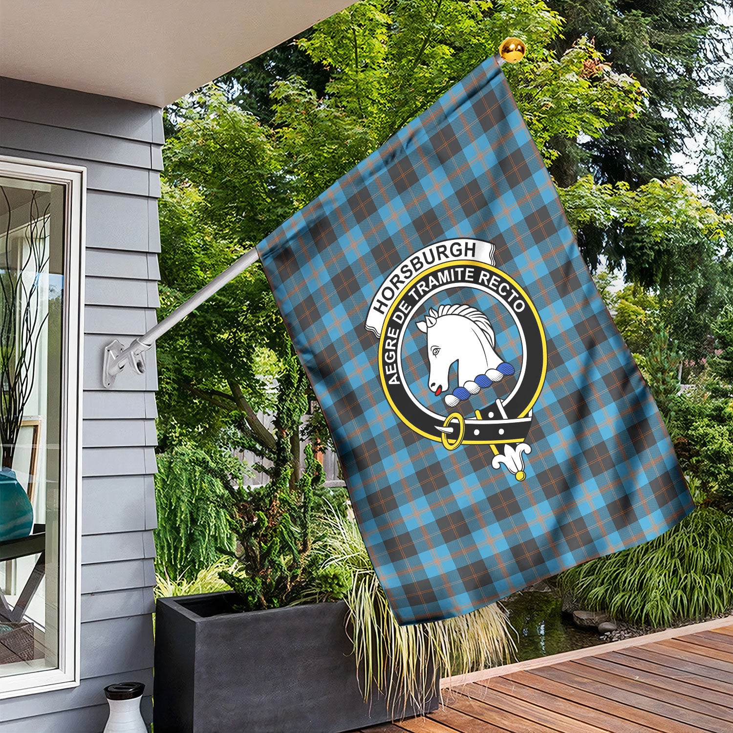 Horsburgh Tartan Crest Garden Flag
