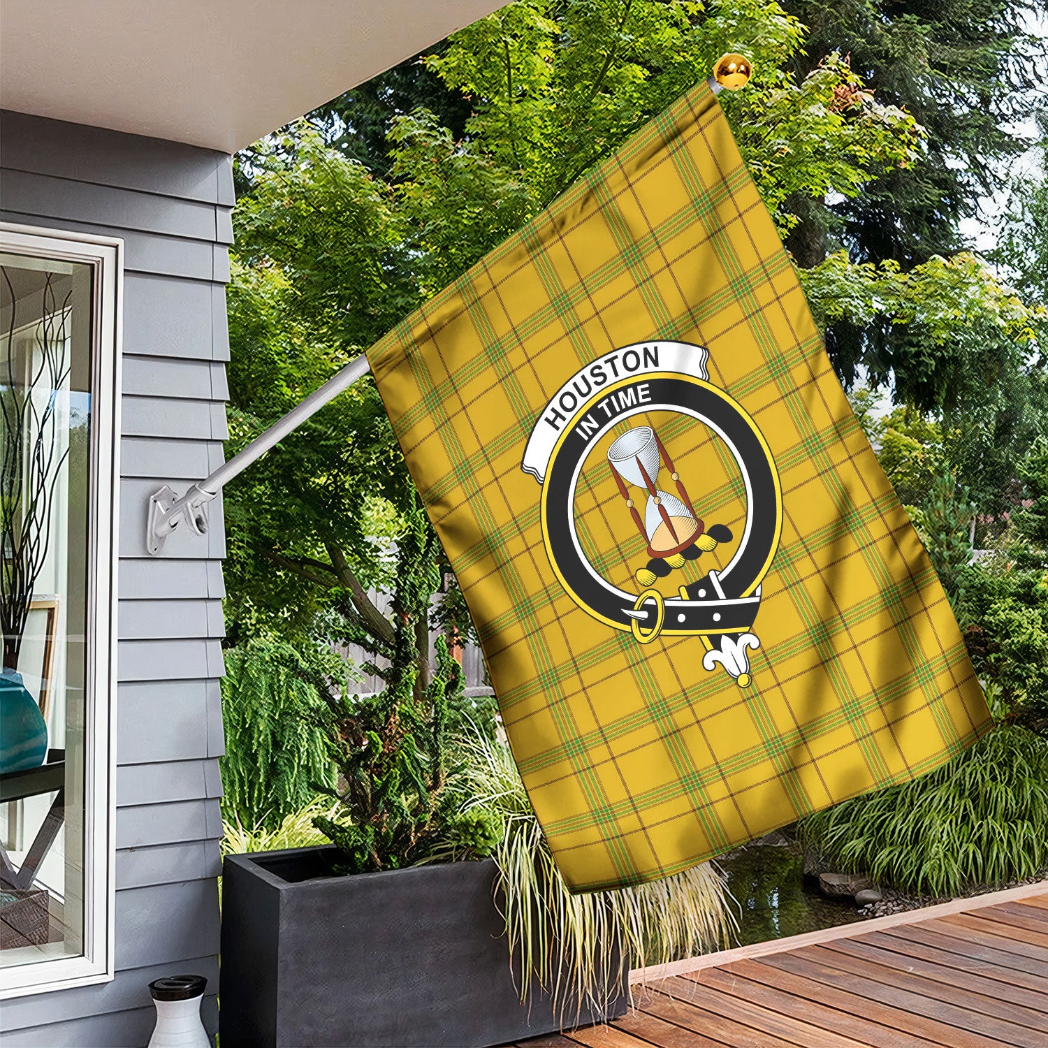 Houston Tartan Crest Garden Flag