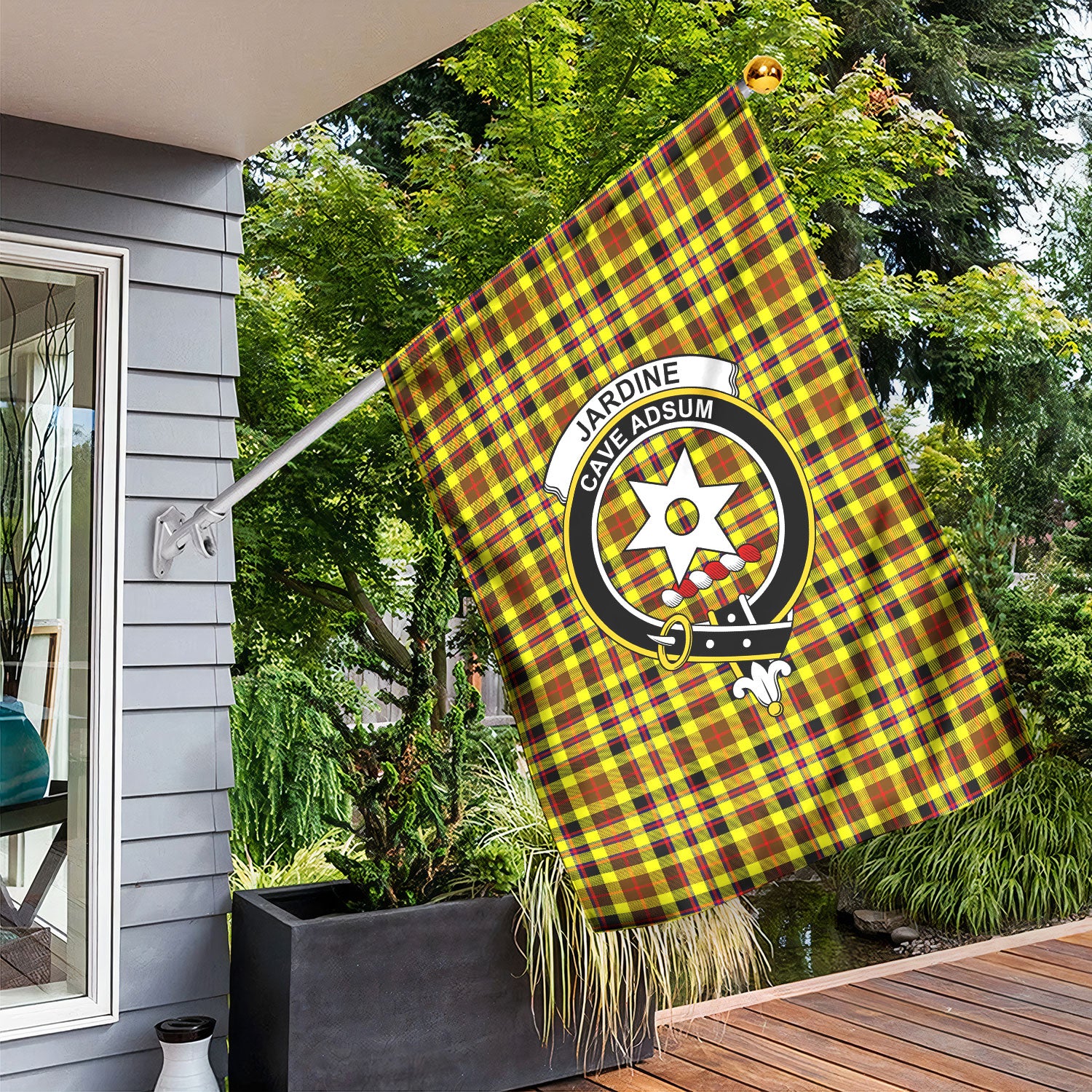 Jardine Tartan Crest Garden Flag