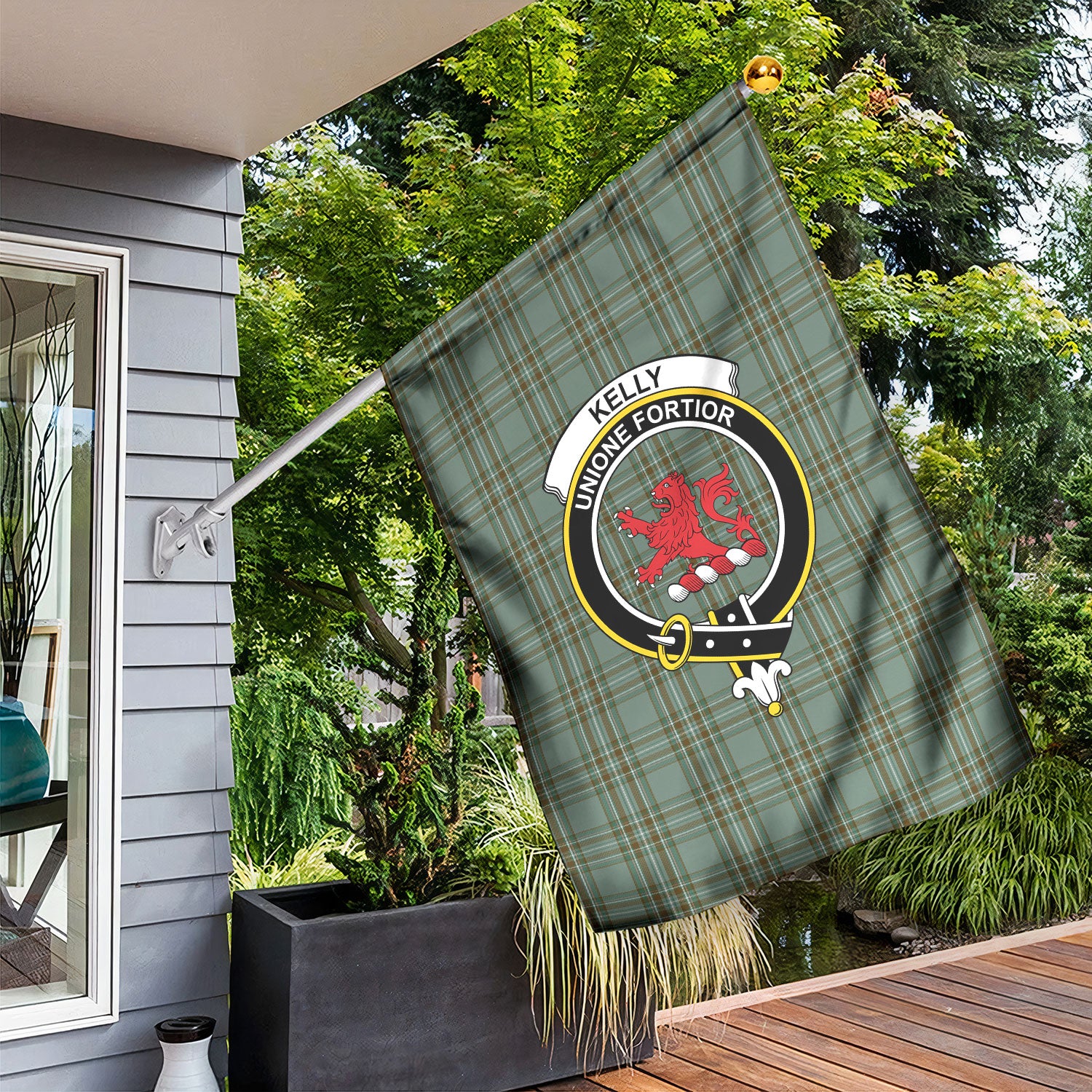 Kelly Dress Tartan Crest Garden Flag
