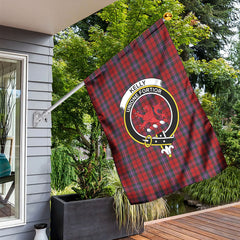 Kelly of Sleat Red Tartan Crest Garden Flag