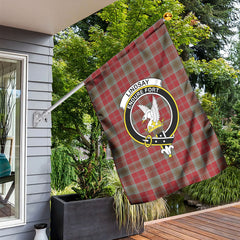 Lindsay Weathered Tartan Crest Garden Flag
